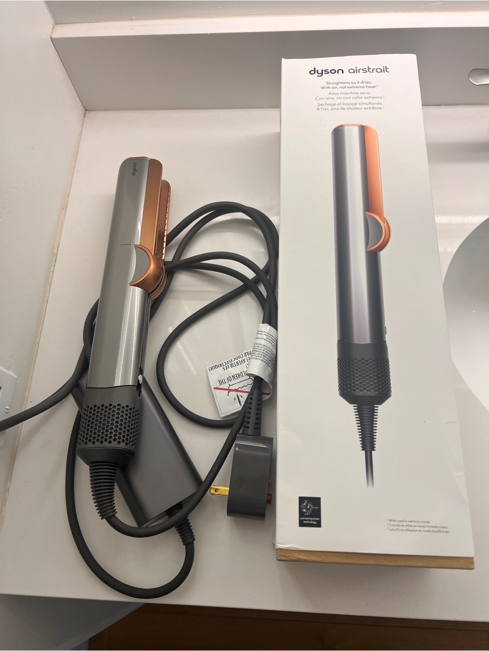 Dyson Airsrait Hair Styler in Gray with Copper Accents